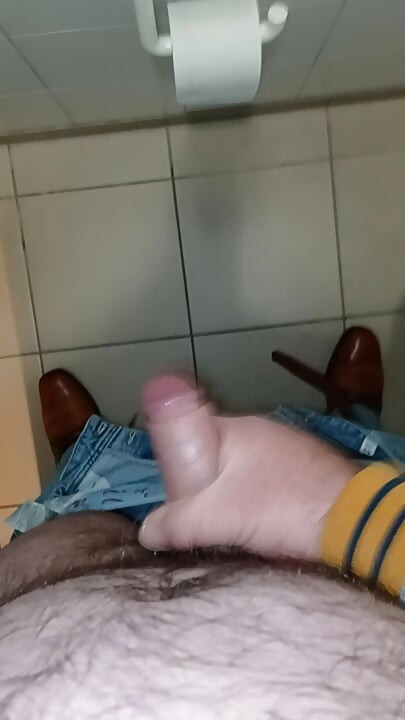 Cum in a public toilet