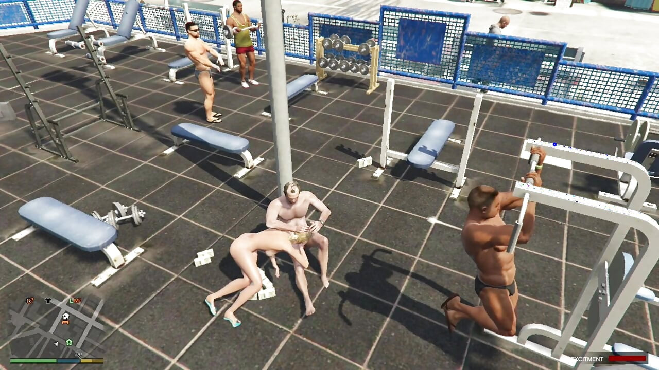 Tracey have sex with her Sugar daddy Trevor in outdoor beach gym