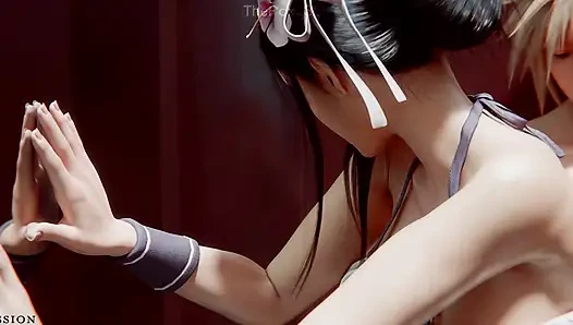 Final Fantasy 7 FF7 - Tifa + Aerith All Work 2025 WM Full Color Grading (Sound) By Aries' Possession Animation 3D Hentai