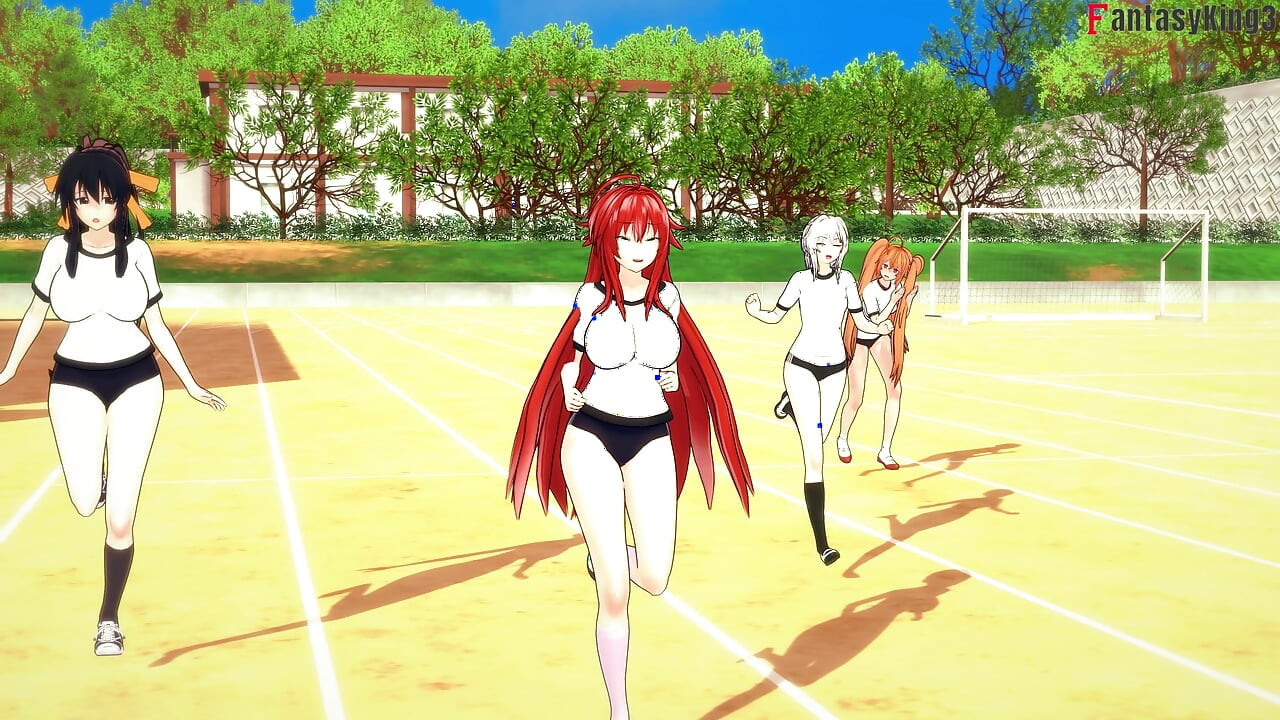 Rias Gremory beni baştan çıkarıyor ve beni spor salonunda sikişmeye davet ediyor - dxd ntr madness series