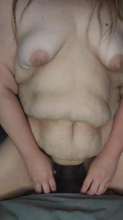 Must-see moment from "Riding huge BBC dildo, stretching my fat shaved pussy"