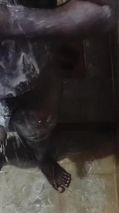 Powerful moment from "shower bathing and handjob cum"