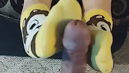 #2 Disney Sockjob Sock Footjob - Chip Sock Job - Cartoon Sock Handjob Cum
