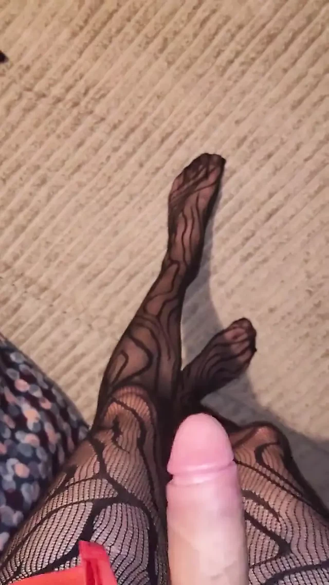 Teasing My Fishnet Stocking
