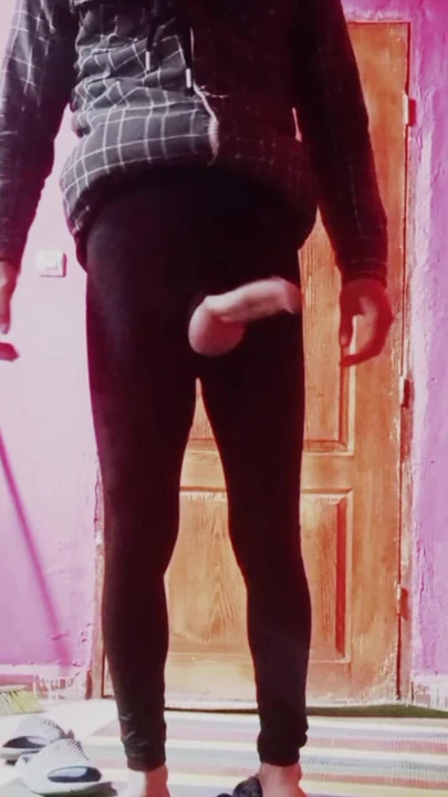 Playing with a large penis