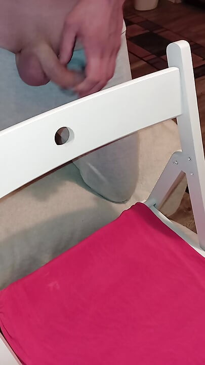 Cumshot in chair