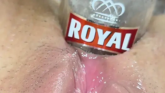 Extreme Anal Insertion with a Bottle Close up