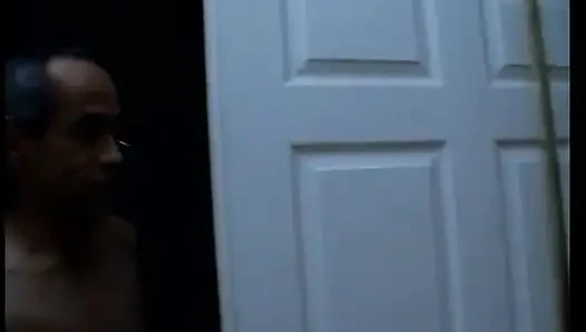 Three horny dudes in the shower get sweet blowjobs from a hot babe and fuck her in bed