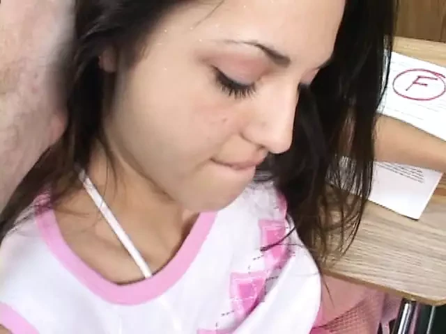 Amazing big boobed brunette takes cock deep in her throat