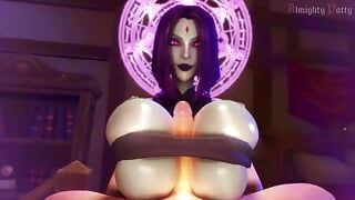 POV Raven Uses Her Sorcery to Keep Your Cock Trapped Between Her Huge Tits