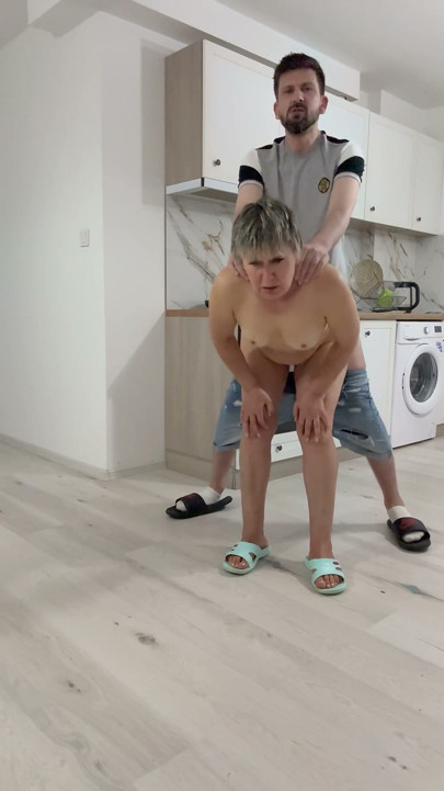 Anal GILF Cooking Omelette!!!