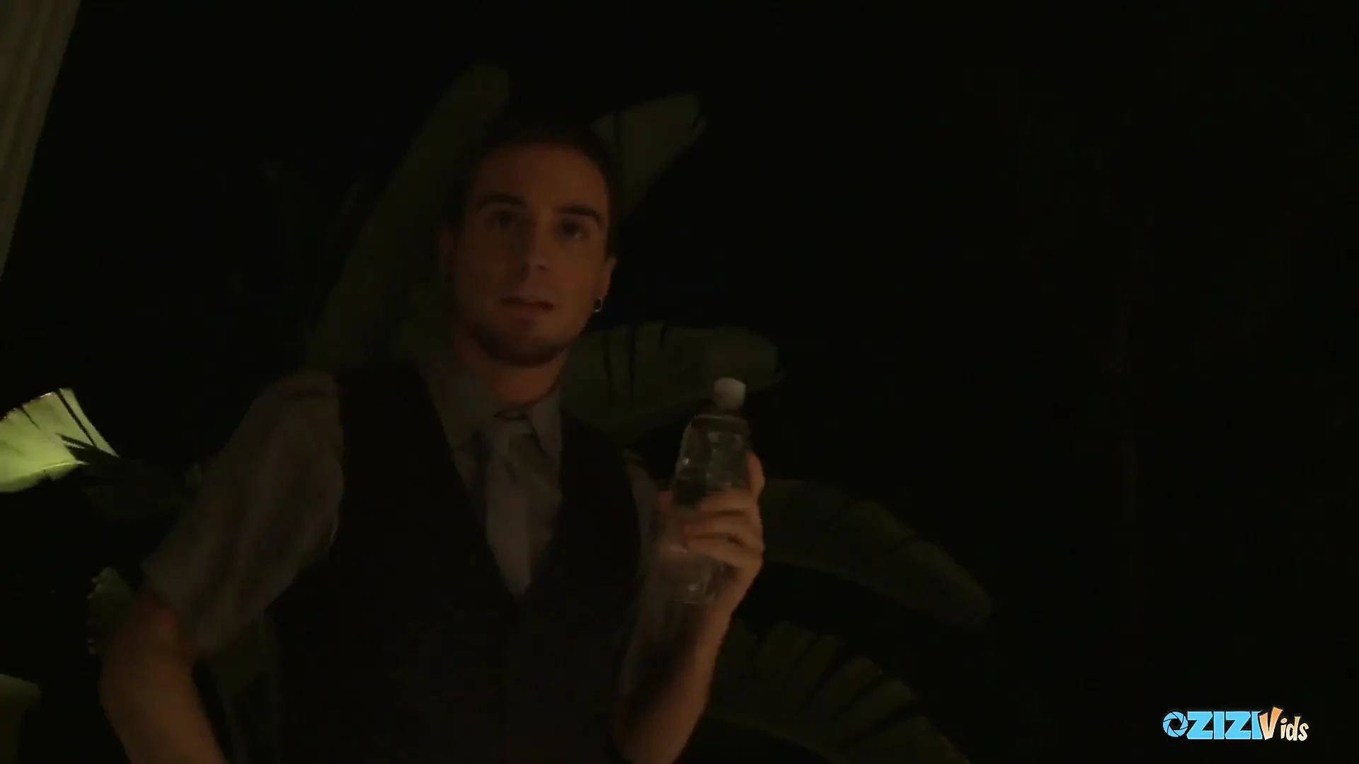 Naughty brunette slut fucking with multiple guys at the party