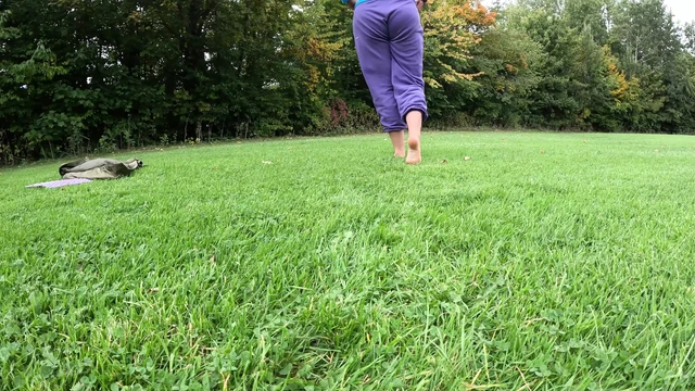 Girl in white socks outdoor feet worship