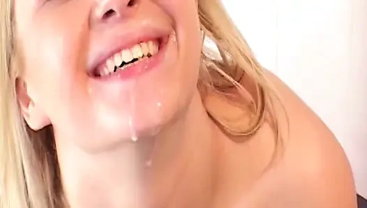 Piss Drenched Blonde Slut Squirting in Bathroom