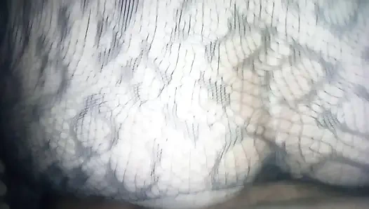 PAWG in fishnet takes backshots