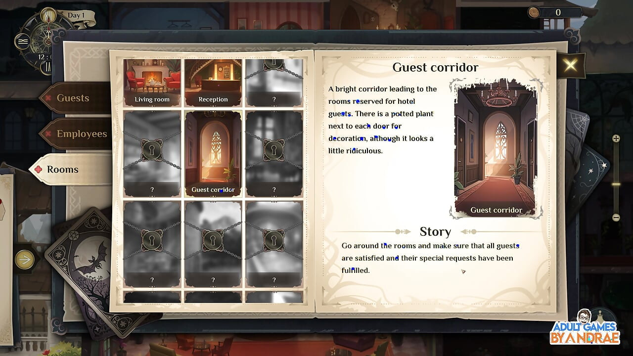 Hotel Tales Gameplay Part 2 - Exploring the Living Hotel and Meeting the Huntress Griselda