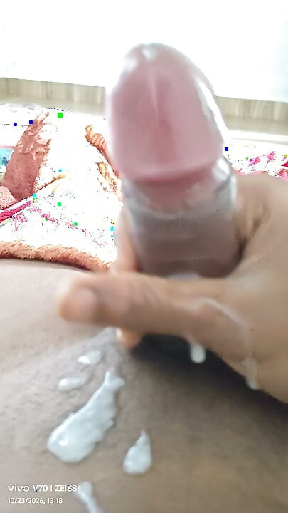 Indian desi boy playing hera in solo