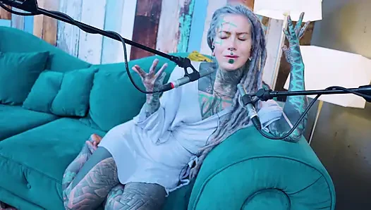 I talk about L - LOVE - ASMR podcast SFW talking goth skinny girl dreadlocks tattoo model inked girl