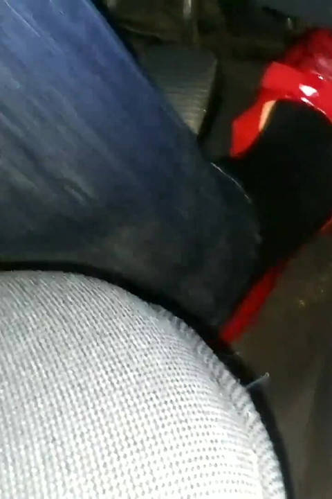 Pedal Pumping and Relaxing My Hosed Feet in Red Pattent Flats