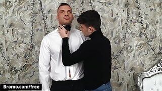 Simon Best Rides His Butler's Denny Chris' Hard Dick Until He Unloads On His Face - Bromo