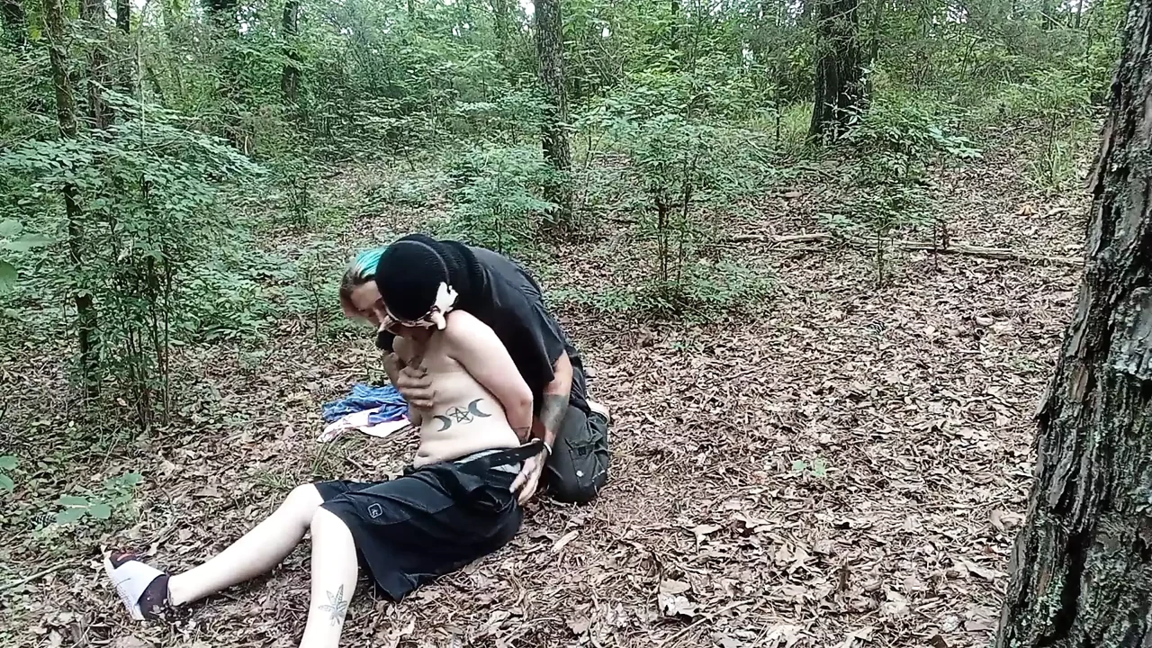 Raveged in the woods.