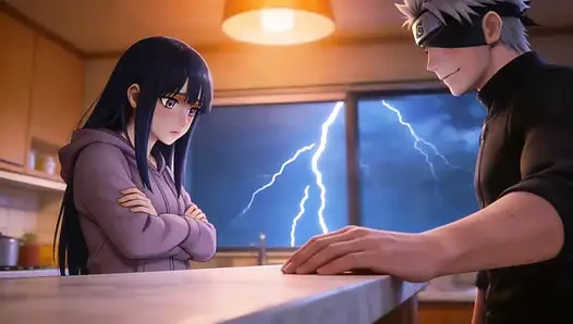 Hinata Hyuga sucking and fucking hard with Naruto Uzumaki in cowgirl, doggy style and missionary, intense moans, big ass bouncing, cream