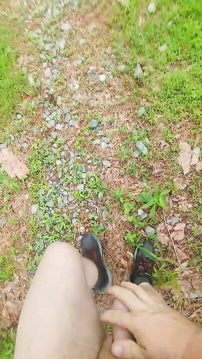 Naked and Jerking in a Random Driveway