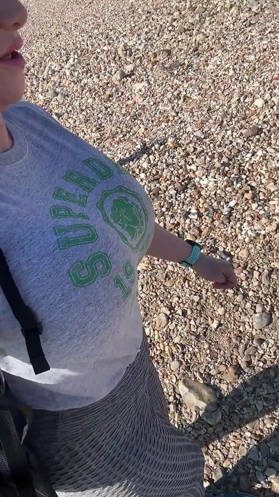 Tits, Hairy Pussy and Ass Out on the Beach!!