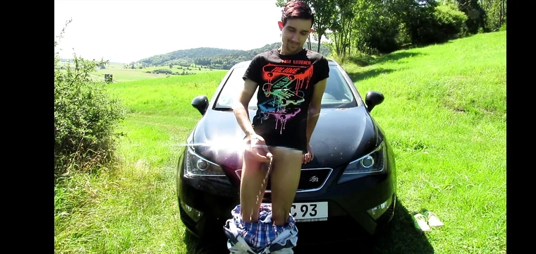 I piss in front of my car