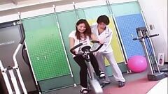Young sexy Asian girl Haruna Sakurai came to the gym to work out with her personal trainer