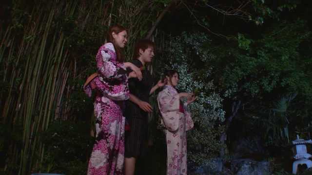 Lucky Japanese dude gets spoiled by 2 young hairy pussies
