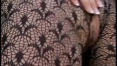 Busty babe in bodystocking has hot threesome