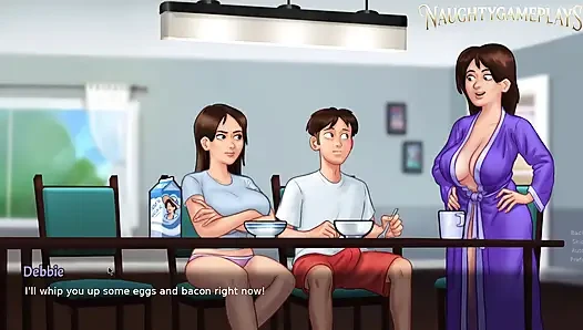 Das frühstück wurde in sex mit sperma auf ihrem arsch - Summertime Saga 43 vonDark - 3D Spiel