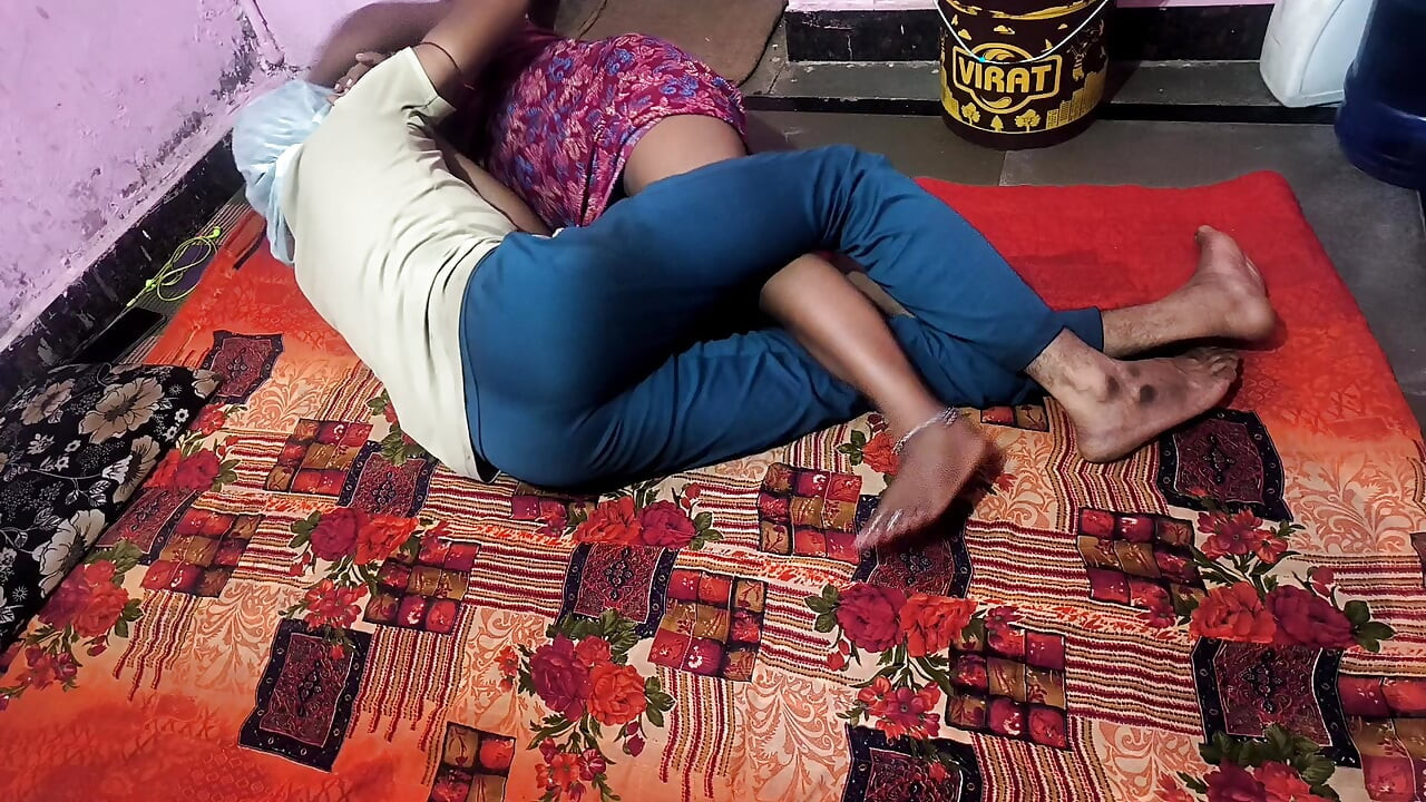 Boyfriend with his girlfriend in Village at his house, going hardcore pussy fucked Desi style.
