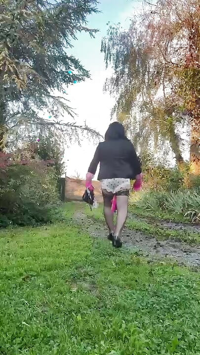 Dressed in a little black skirt for an evening out