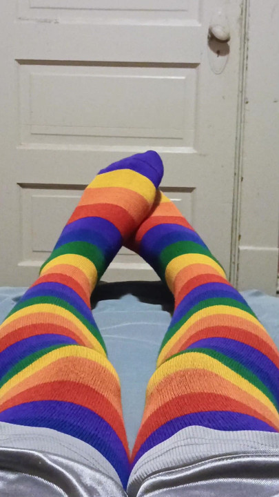 Enjoy my rainbow socks