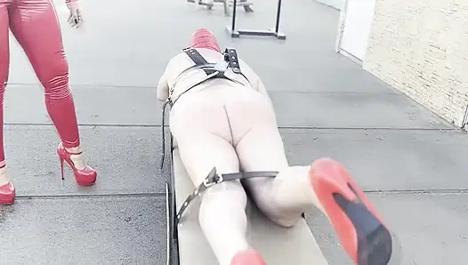 400 плетей для зафиксированной сисси-сучки