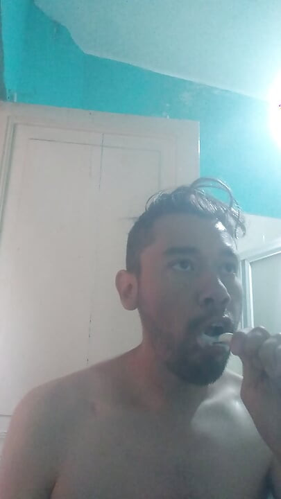 Washing my face in the morning