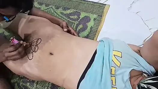 Design with mehndi in pussy (burr)