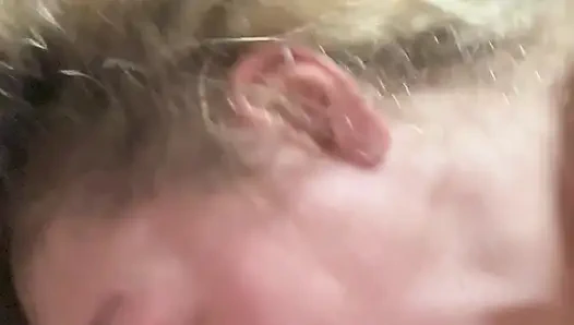 Blonde hotwife blowjob and deep throat