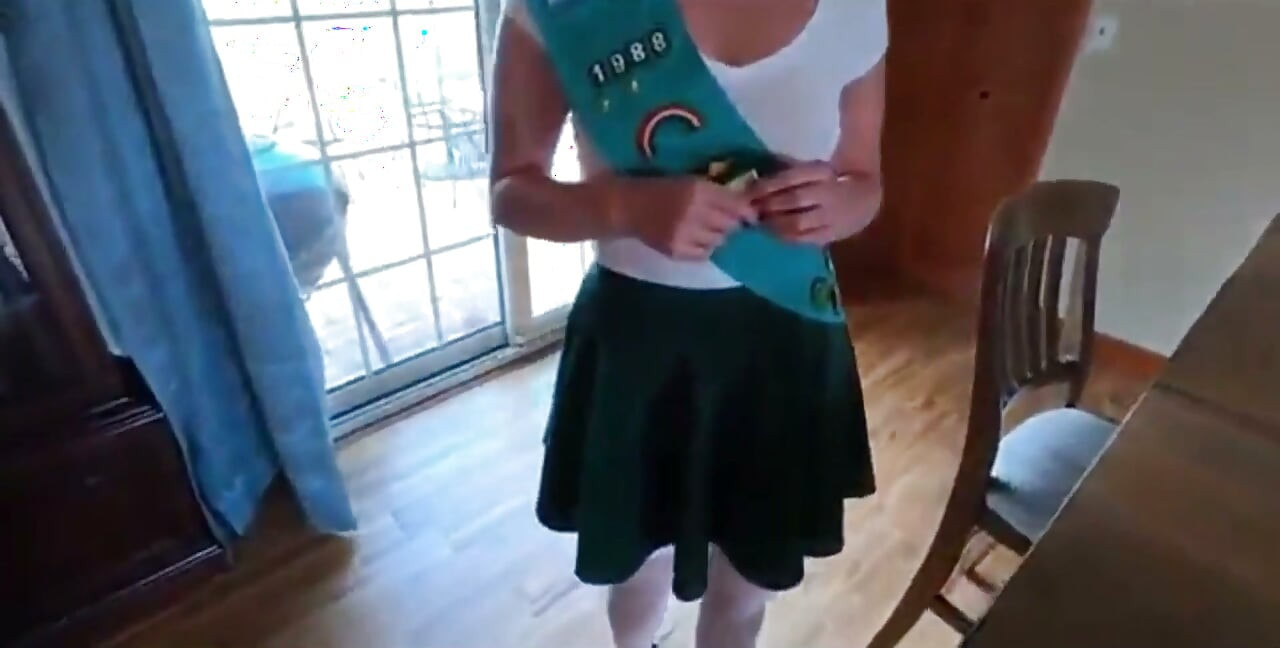Role-playing Wife Becomes a Girl Scout for Her Neighbor Husband and Fucks Like a Teen