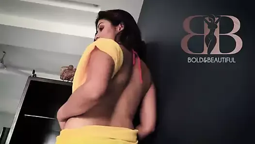 Bold Is Beautiful Actress Sudipa Yellow Saree Photoshoot