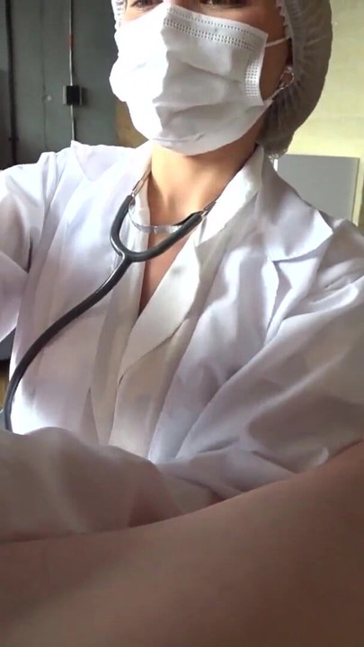 LATINA NURSE milks my CUM sample with Machine and his deepthroat | Clip 1
