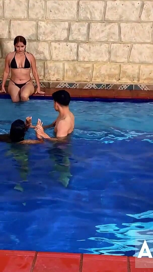 SWIMMING COACH HAS A THREESOME FUCKING EMMA ANTURIN AND KATHY LEE IN THE ASS AFTER THEIR FIRST CLASS. | Clip 1