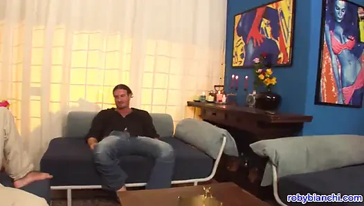 50-year-old Italian Lady Gets Fucked by Two Big Cocks