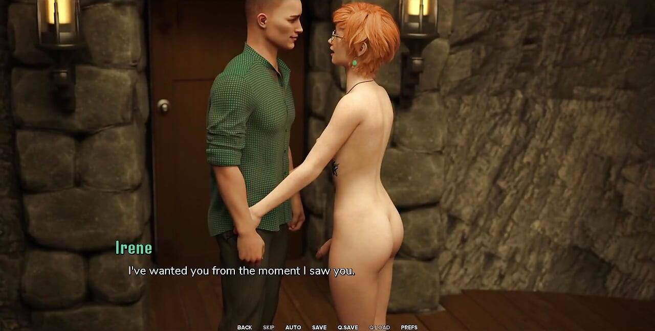 Taboo University - follando duro a la pelirroja trans en su culo mientras filtra precum de su pequeña polla - juegos porno en 3d
