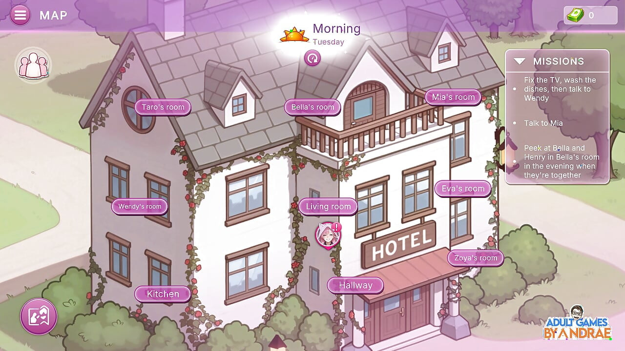 Sex Apartment 2: Grand hotel Gameplay teil 1 – Geschichte beginnt und Charaktere-meetups