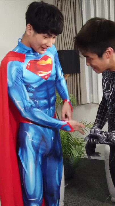 Memorable moment from "Spiderman X Superman Sexy Costume RolePlay"