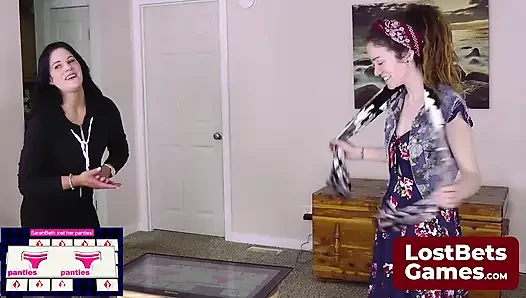Dreadlocked Stefanie and ex-trucker SarahBeth in a Strip Memory game