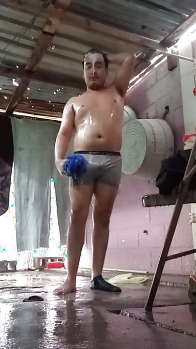 Jesus in boxer pulling his penis 171